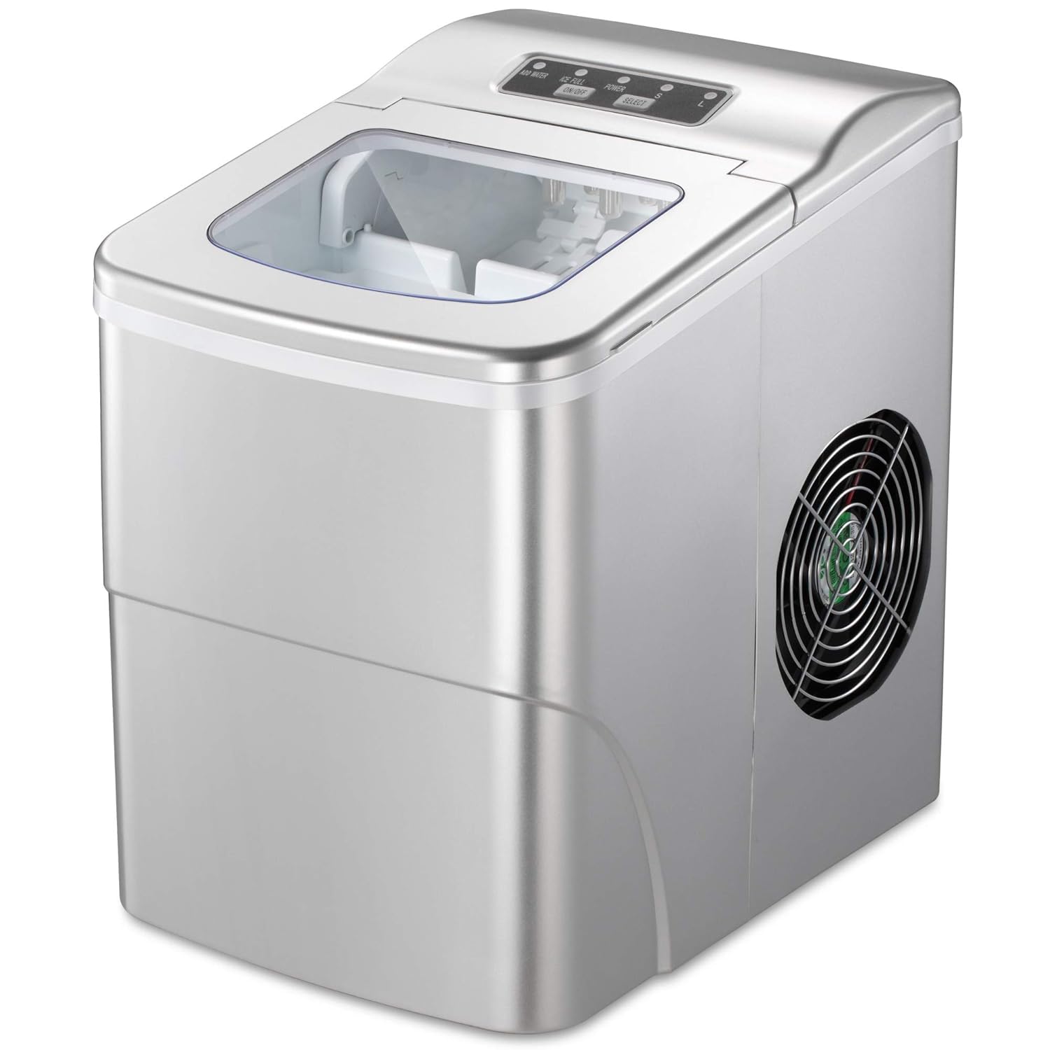 Joy Pebble Portable Ice Makers Countertop,26 lbs in 24H,9 pcs in 6-8min,2 Ice Sizes(S/L),Portable Ice Maker with Ice Scoop&Basket for Home/Office/Bar (Grey)