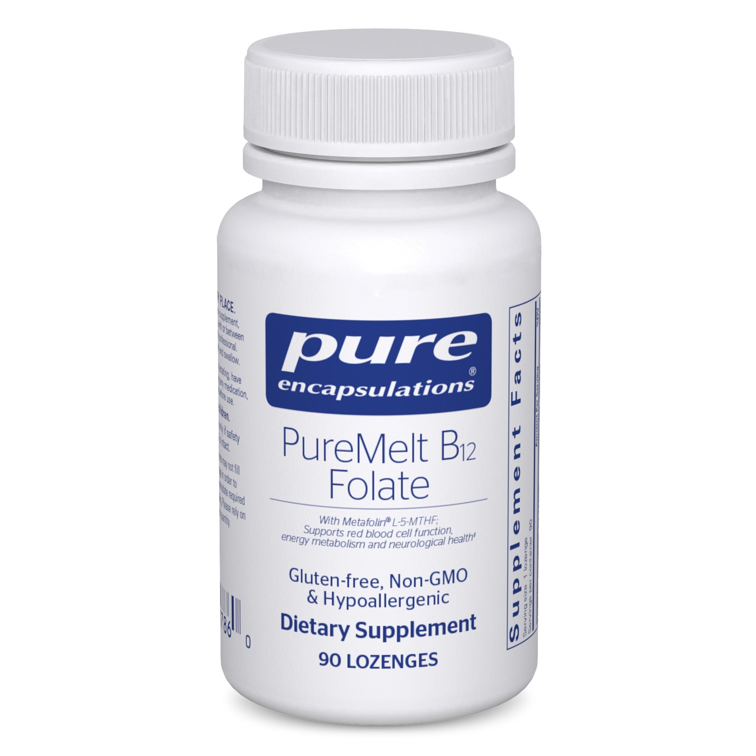 Pure EncapsulationsPureMelt B12 Folate - Active B Vitamin with L-5-MTHF - Metabolism Support & Red Blood Cell Function* - Non-GMO & Vegan - 90 Lozenges