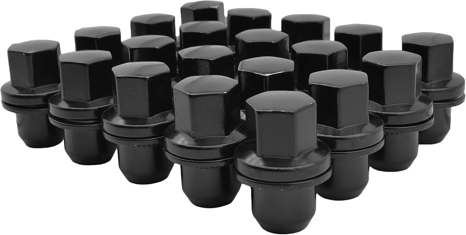 Venum wheel accessories 20 Pc OEM Factory Replacement Black Mag Lug Nuts Washer Included M14x1.5 Thread Pitch Fits LR2 LR3 LR4 Rnage Rover