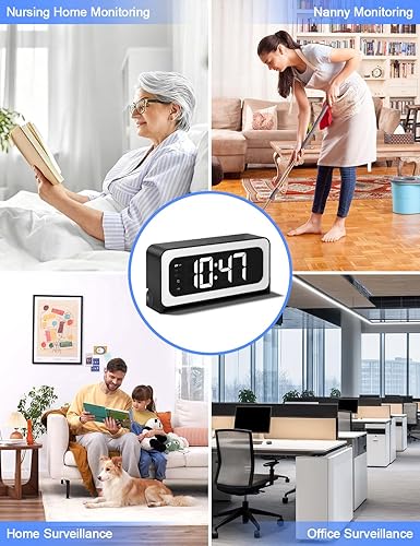 Miniatura 9 de Cámara de reloj inteligente, cámaras de seguridad WiFi 5G y 2.4G inalámbricas para interiores, cámaras 2K para conversación bidireccional de