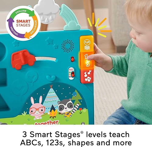 Miniatura 5 de Fisher-Price Libro de actividades gigante sentado a pie juguete de aprendizaje electrónico y centro de actividades para bebés y niños pequeños de 6