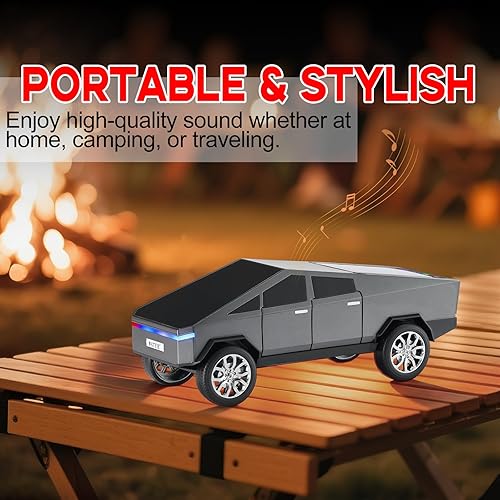 Miniatura 5 de Future Style Pickup Truck Replica Altavoz Bluetooth - Modelo inalámbrico portátil con pantalla de visualización, sonido HD, emparejamiento estéreo