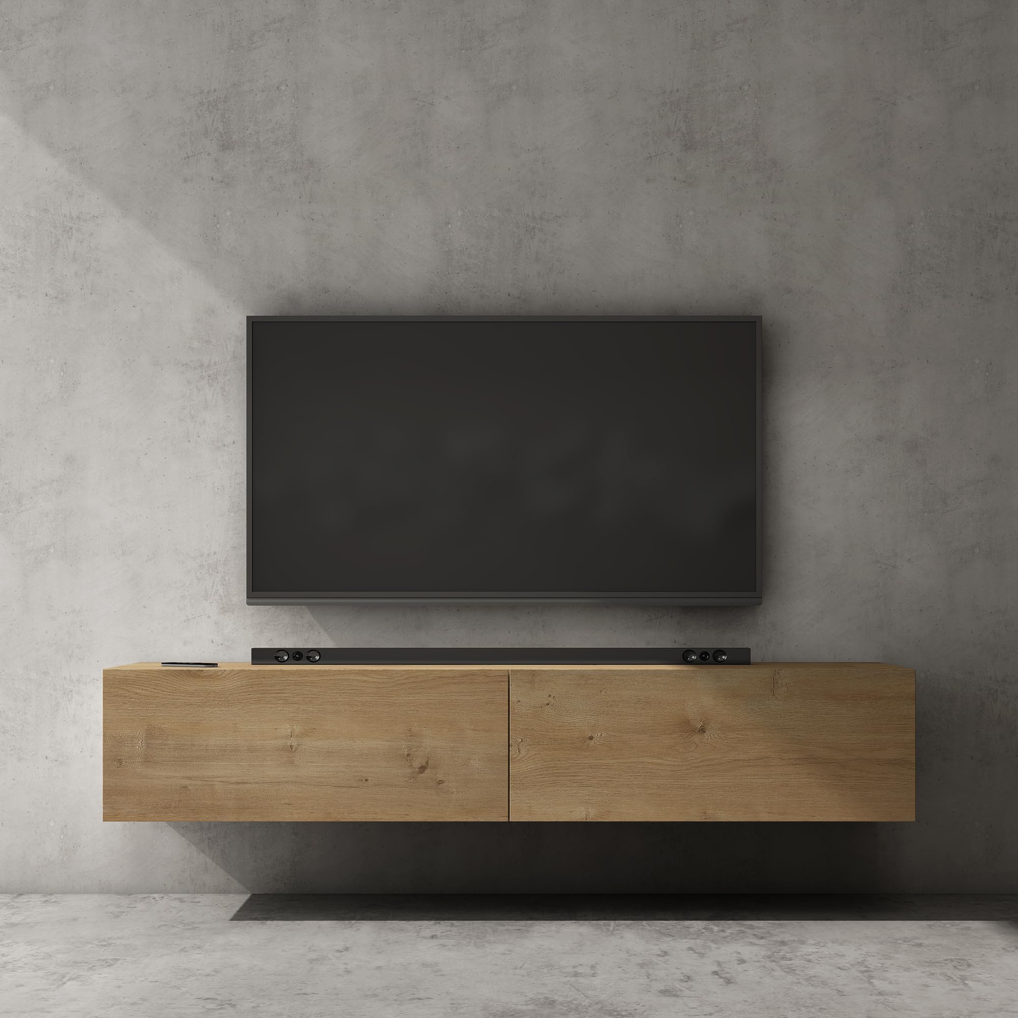 doporro TV Lowboard hängend Fernsehschrank Wohnzimmer | TV-Schrank hängend Fernsehtisch Hängeschrank 160cm Fernsehschrank02