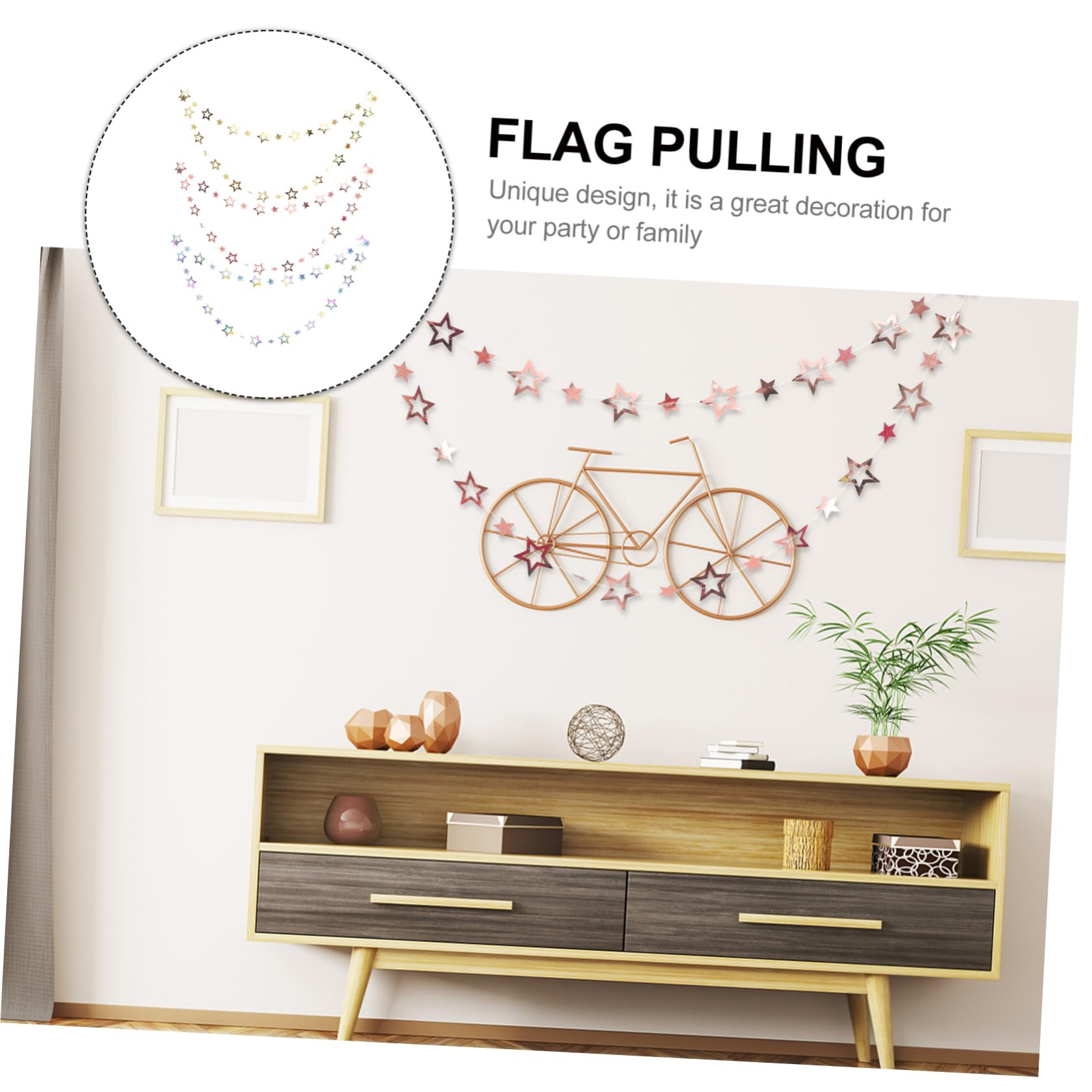 Abaodam 15 Piezas Tira De La Guirnalda De Boda Decoración De Estrellas Adornos De Metal Pancarta Colgante Decoración De Natividad Banderines Brillantes Pancartas De Estrellas