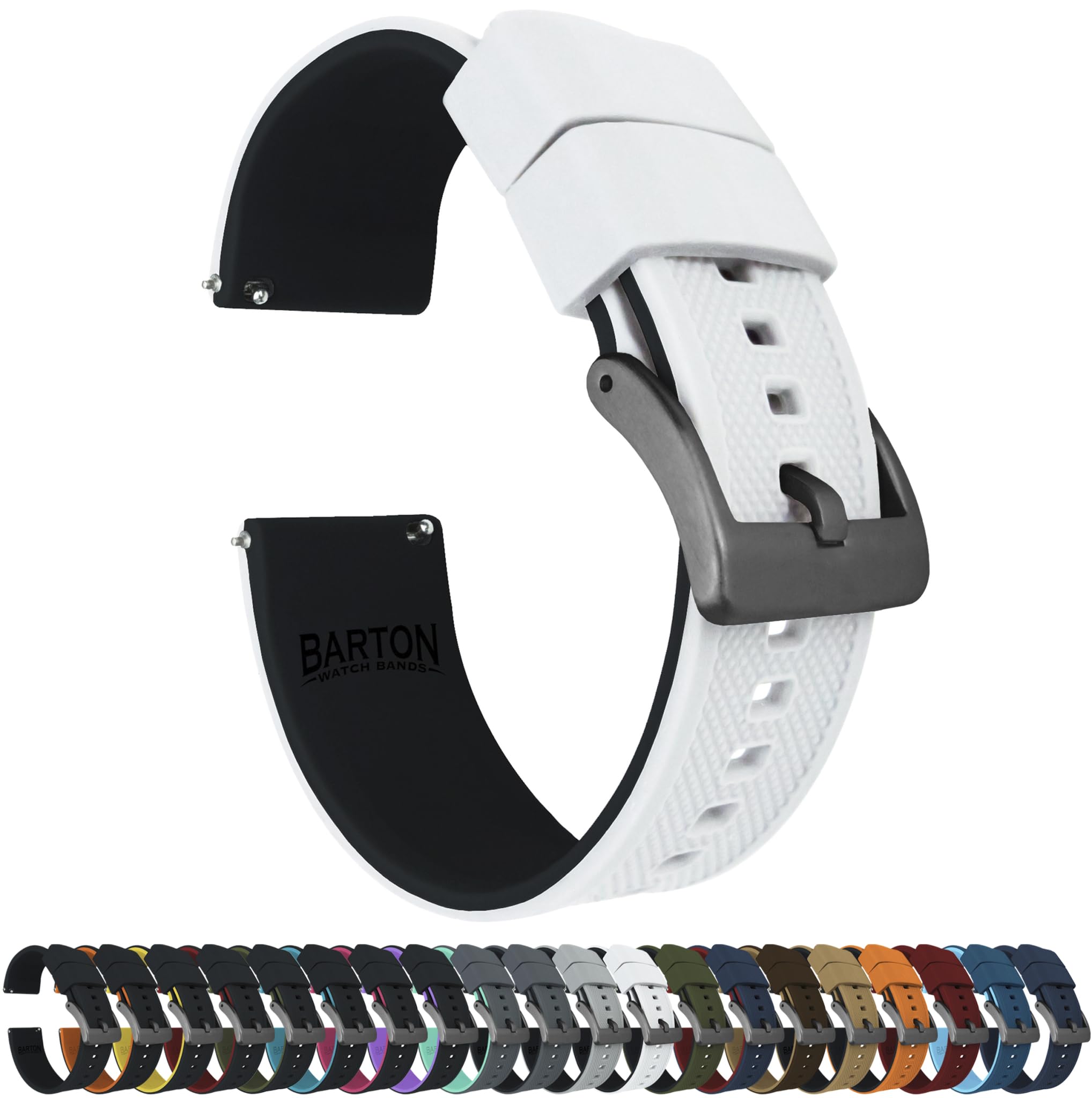 BARTON Elite Silicone Watch Bands - Gold Buckle Quick Release