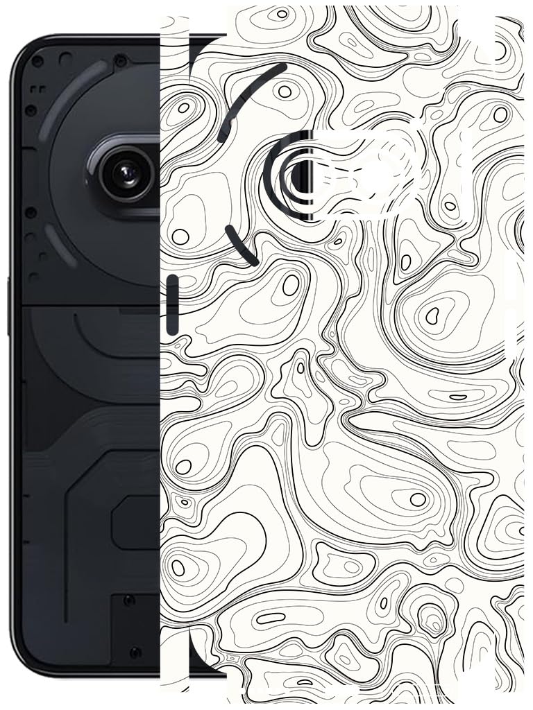 AtOdds Mobile Skin Sticker Wrap | Compatible for Nothing Phone 2A | Scratchproof Matte Finish | Full Coverage for All Sides & Camera Protection (White-Terrain)-image-37