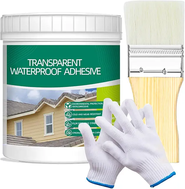Qiveaory Kit Impermeabilizante Transparente 500g para Tejados, Paredes y Madera