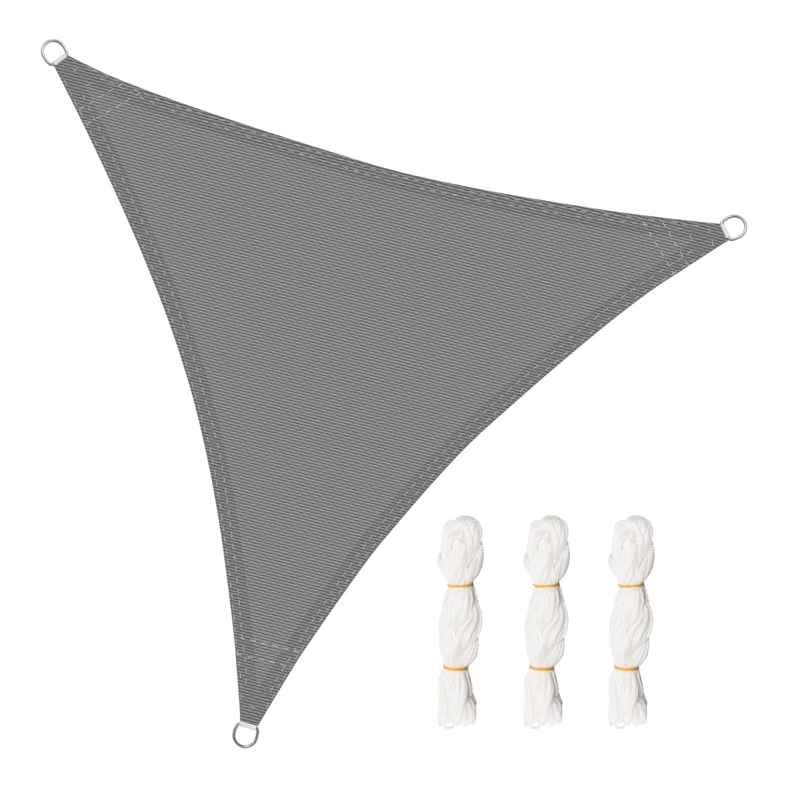WOLTU Vela ombreggiante 4x4x4m in HDPE 180 g/m² Traspirante Tenda a Vela Parasole Triangolare Protezione Solare Respirante Anti UV Giardino Esterni Grigio