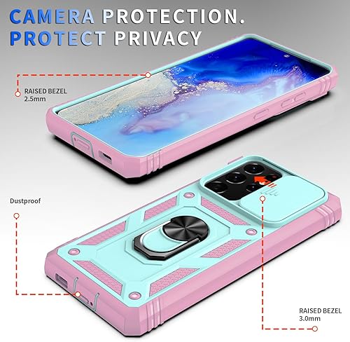 Miniatura 4 de DAWEIXEAU Funda para Galaxy S21 Ultra, a prueba de golpes, resistente a los impactos con lente deslizante Funda protectora para Samsung Galaxy S21