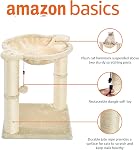 Amazon Basics Cat Tower - Indoor Cat & Kittens Hammock Tower with Scratching Posts and Dangling Ball, (19.7"H) - Beige