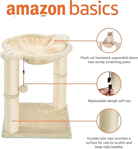 Amazon Basics Cat Tower with Hammock Bed and — detail view