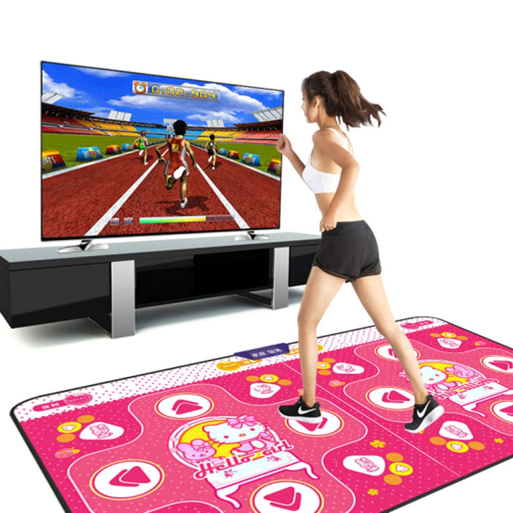 NANANA Tappeto da Ballo Doppia, Bambini Fitness Tappetino da Ballo, Double Person Danza Pad Tappetino Musica Gioco Yoga Dancing Step per Adulti/Bambini TV Computer Tappeto di Danza,1660x930x11mm