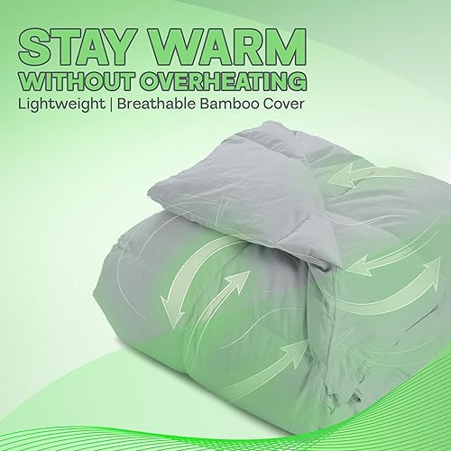 Miniatura 3 de Sacred Thread Edredón reversible para todas las estaciones, suave, ligero, relleno de edredón de bambú refrescante, relleno alternativo de plumón de