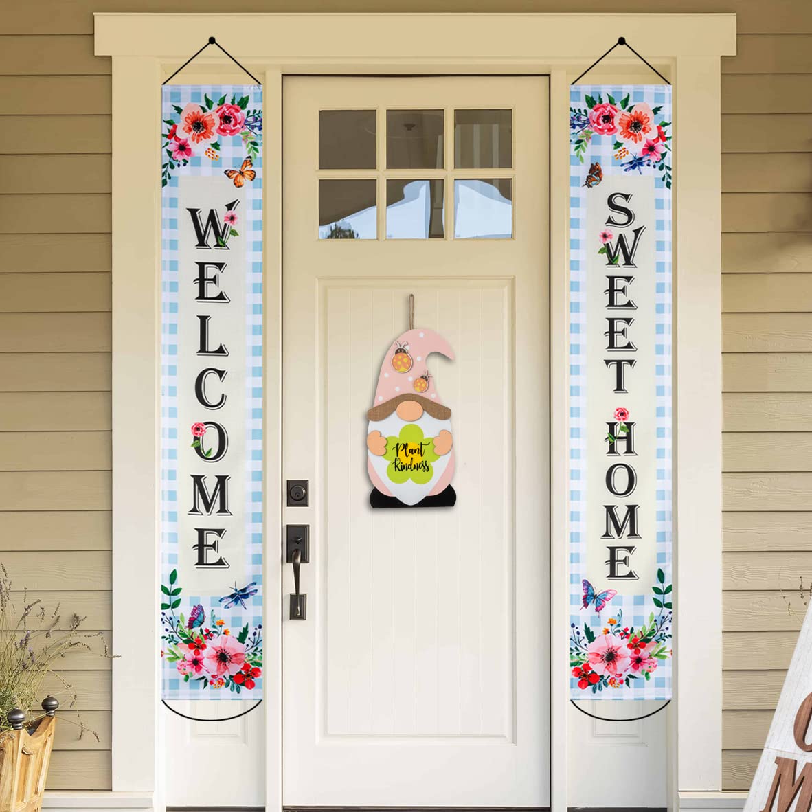 Buy Sweet Home Spring Banner, hogardeck 2 Pieces Buffalo Check