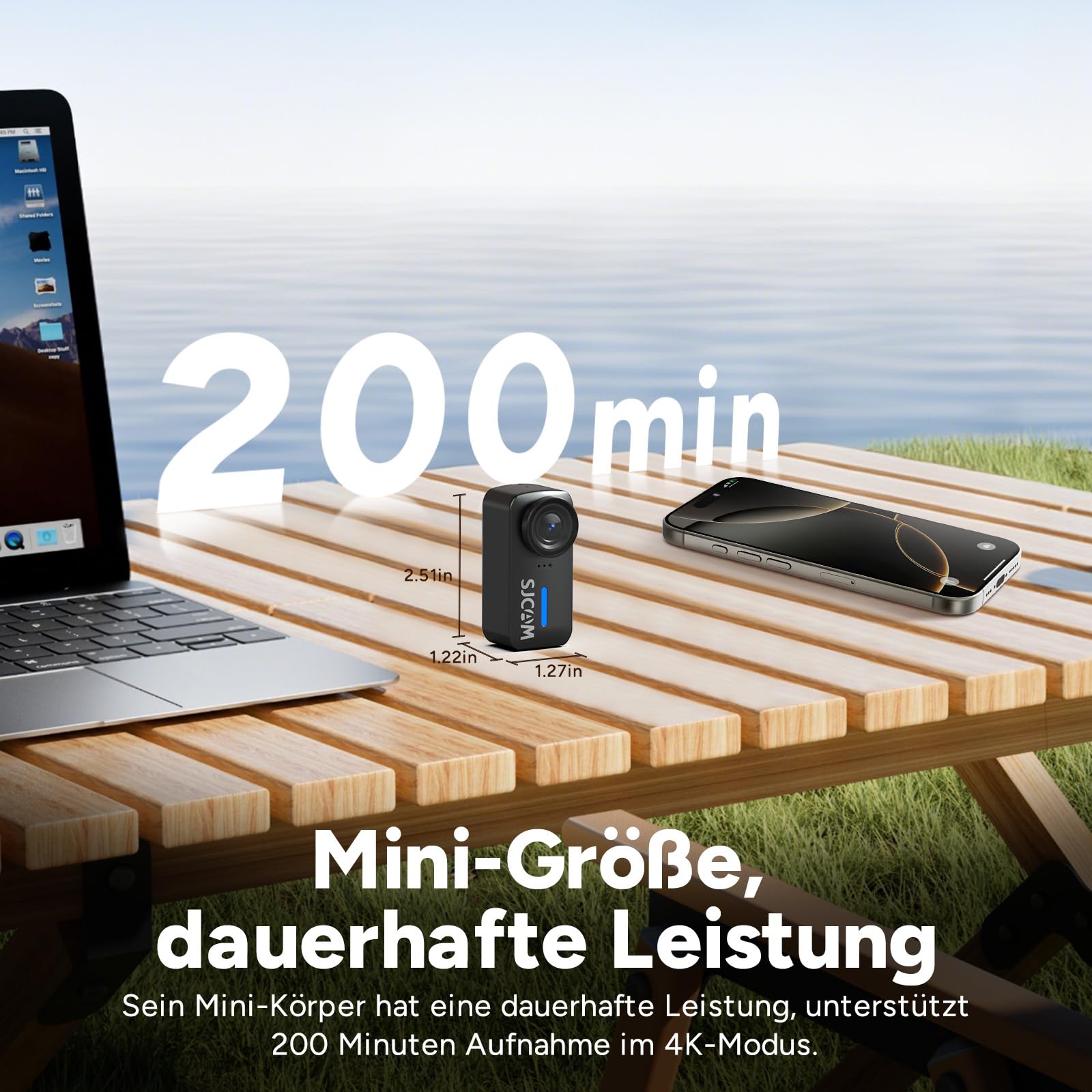 SJCAM C110 4K Bodycam ohne SD,200 Min Laufzeit,EIS,Wasserdicht | Action Cam,POV-Kamera Ideal für Vlogging,Reisen,Wandern,motorrad und Sport,Nur mit 5-GHz-WLAN kompatibel