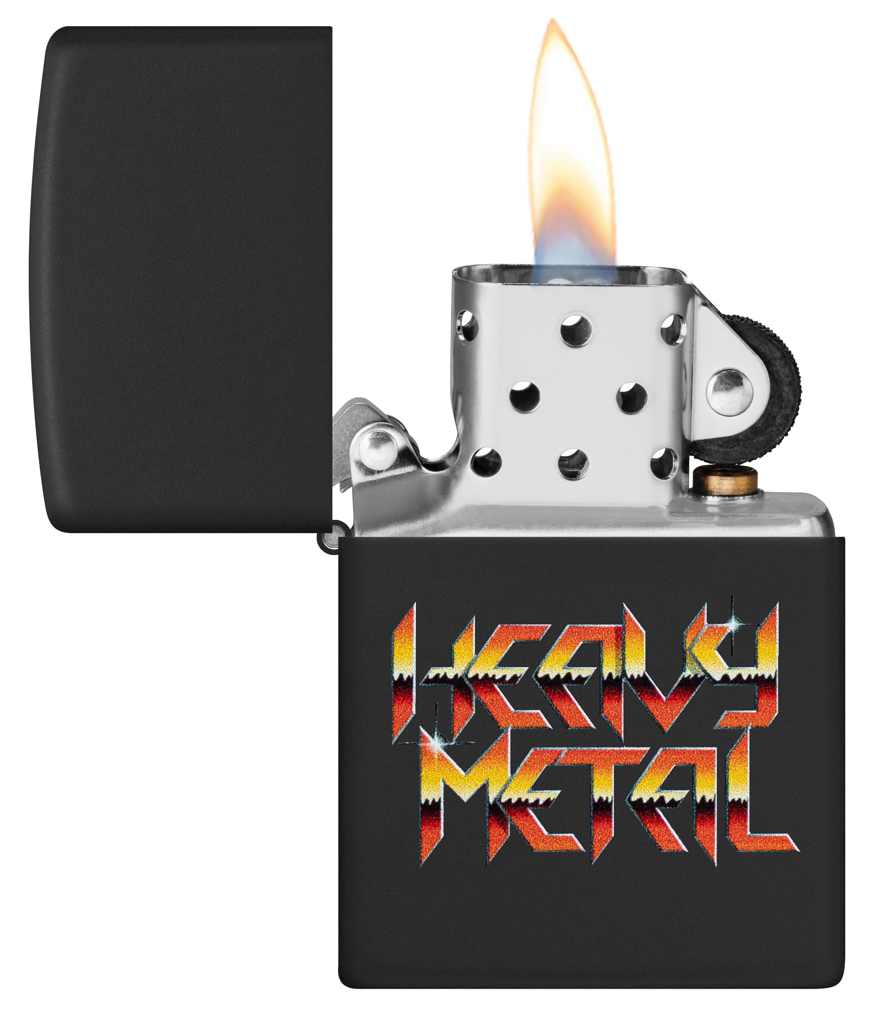 Zippo Sturmfeuerzeug - Heavy Metal, Black Matte, Color Image - Nachfüllbar - Wiederverwendbar - Windfestes Design - Geschenkbox - Made in USA