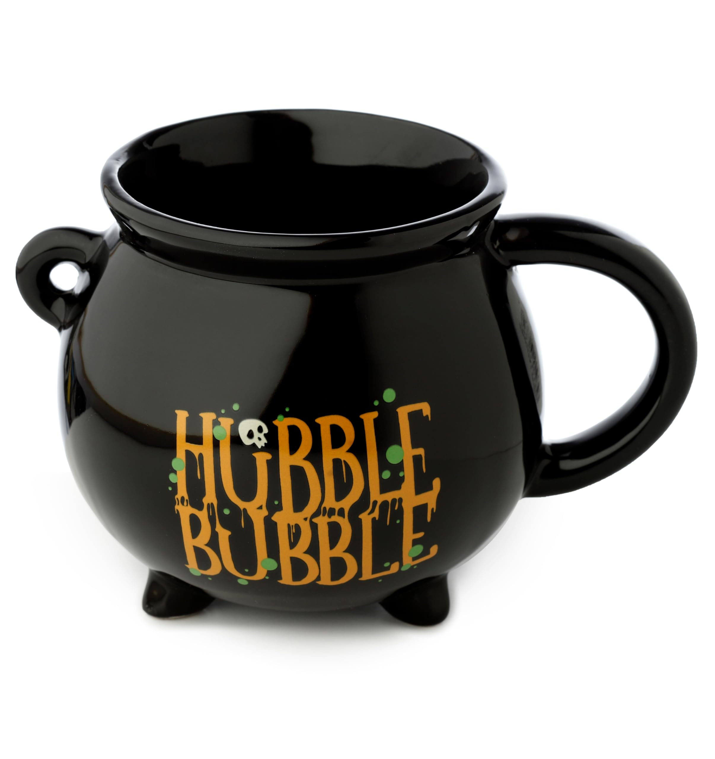 Puckator Hubble Bubble Black Cauldron Ceramic Shaped Tea Coffee Mug - Funny Home Accessories Cute Gifts for Girlfriend Large Mugs for Men Women Hot Drinks Cups Presents Secret Santa Gift Cup Set