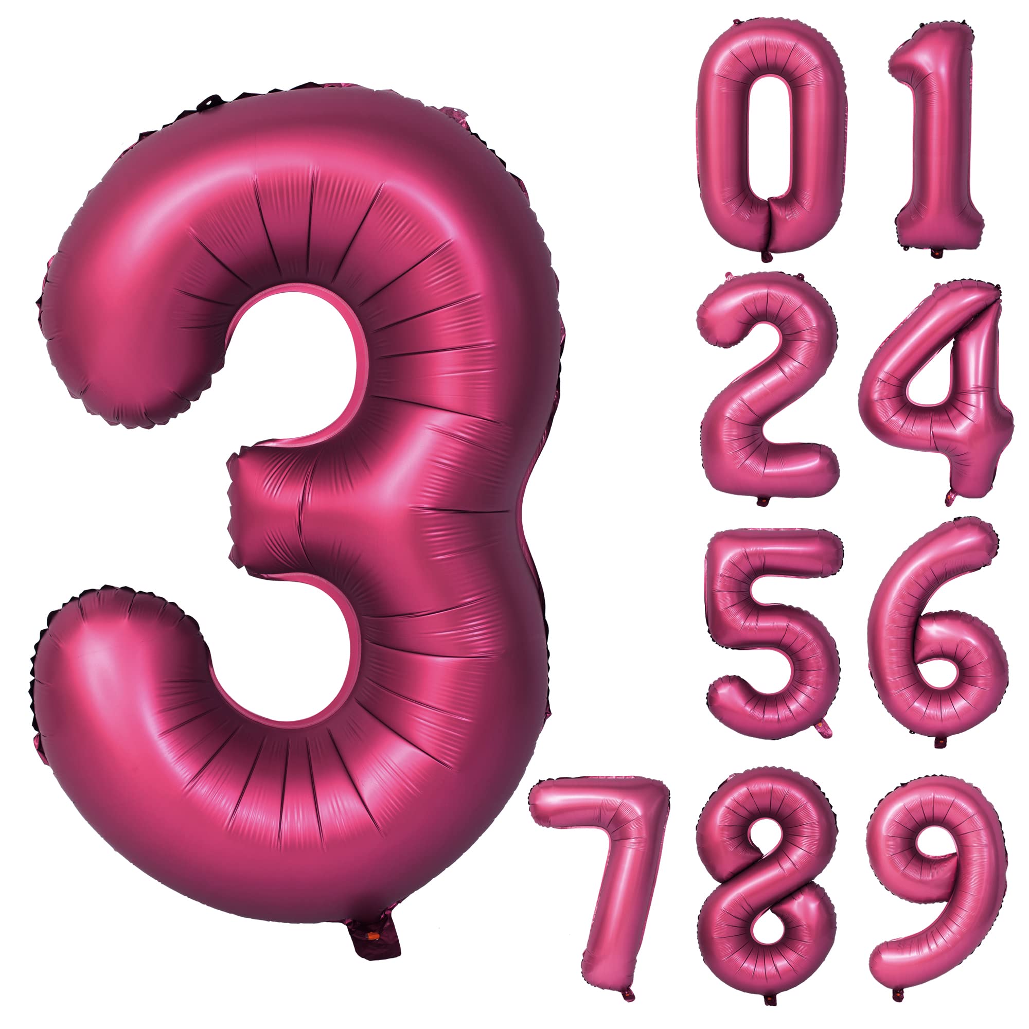 Red 0 balloon 40 Inch Giant Helium Foil Number 0 to 9 Red Balloon Birthday Wedding Party Digital Decorations (Number 0) — view 155