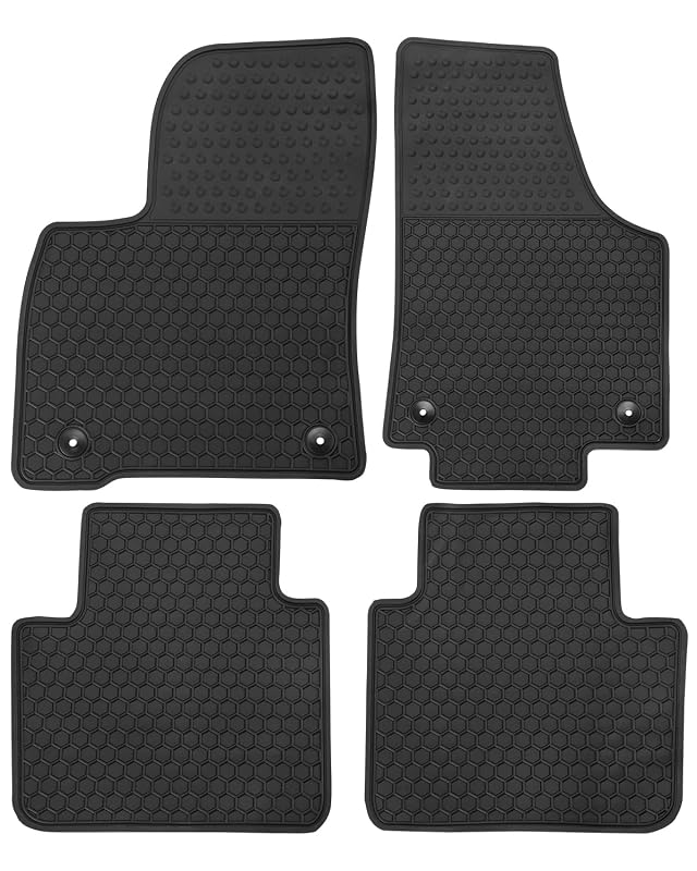 Tapetes automotivos sob medida para Volkswagen VW Atlas 2018–2026, 5 lugares, borracha preta para todas as condições climáticas — não compatível com Cross Sport