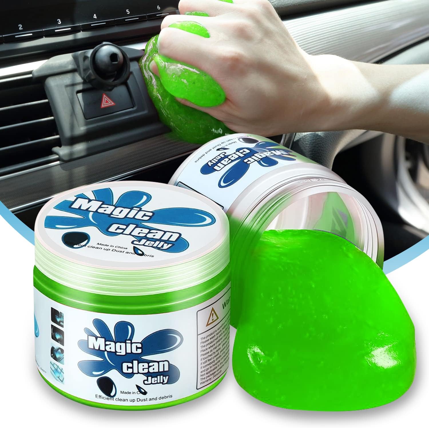 Auto Dynasty 2024 Universal Home/Office Keyboard/Interior Car Air Vent Auto Detailing Car Slime Cleaner Dust Cleaning Removal Gel Putty Jelly, Green