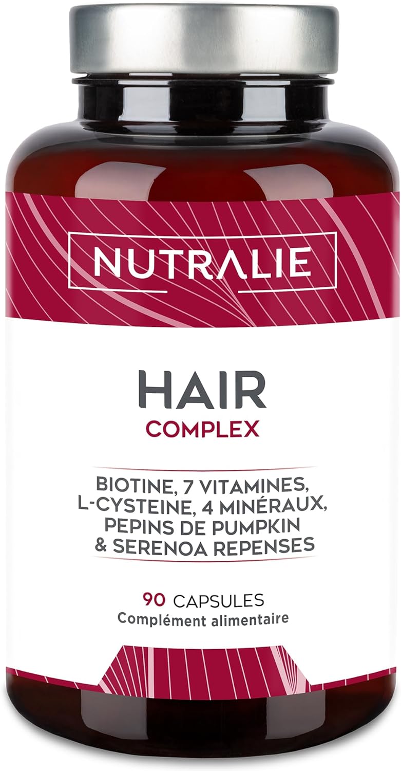 POUSSE CHEVEUX Très Rapide - Cure Croissance & Fortification - Vitamines Anti-Chute Cheveux - Complément Alimentaire Cheveux Femme et Homme - Haute Dose de Biotine - 90 Gélules NUTRALIE
