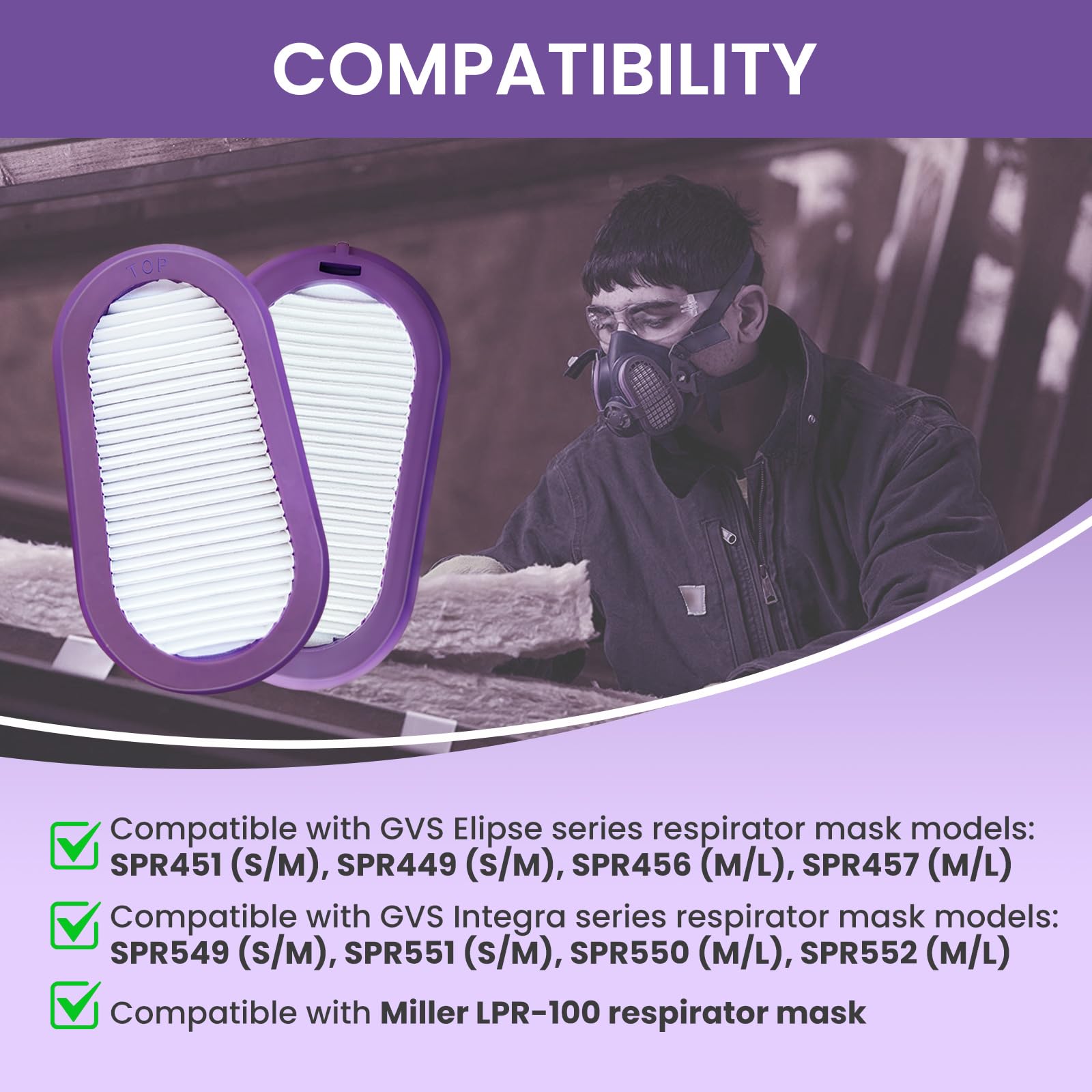 Snapklik.com : 6 PCS P100 Half Mask Respirator Replacement Filters For ...