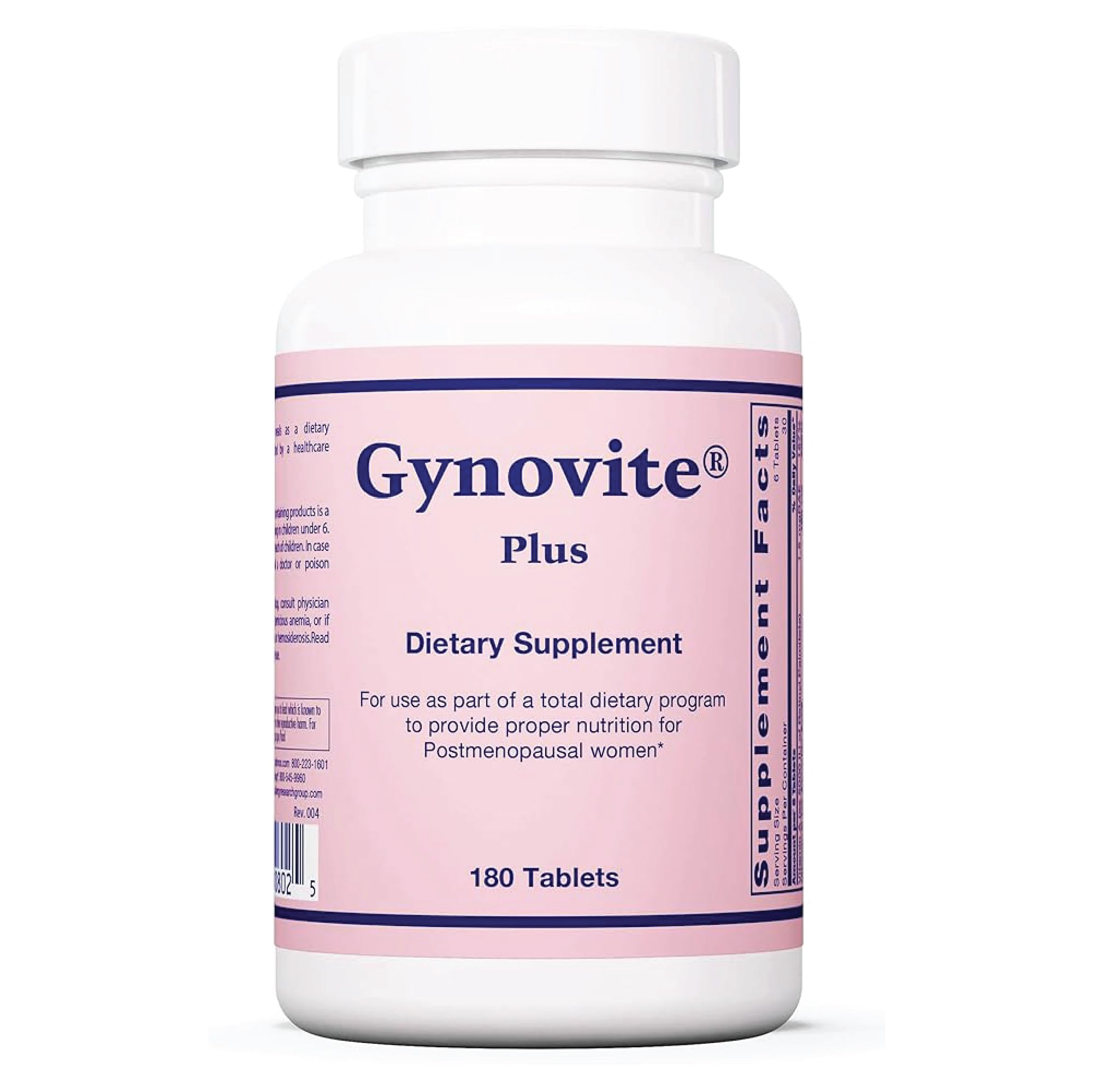 Optimox Gynovite Plus - Postmenopausal Support - Multivitamin and Multimineral Complex Supplement with Magnesium for Women - 180 Tablets