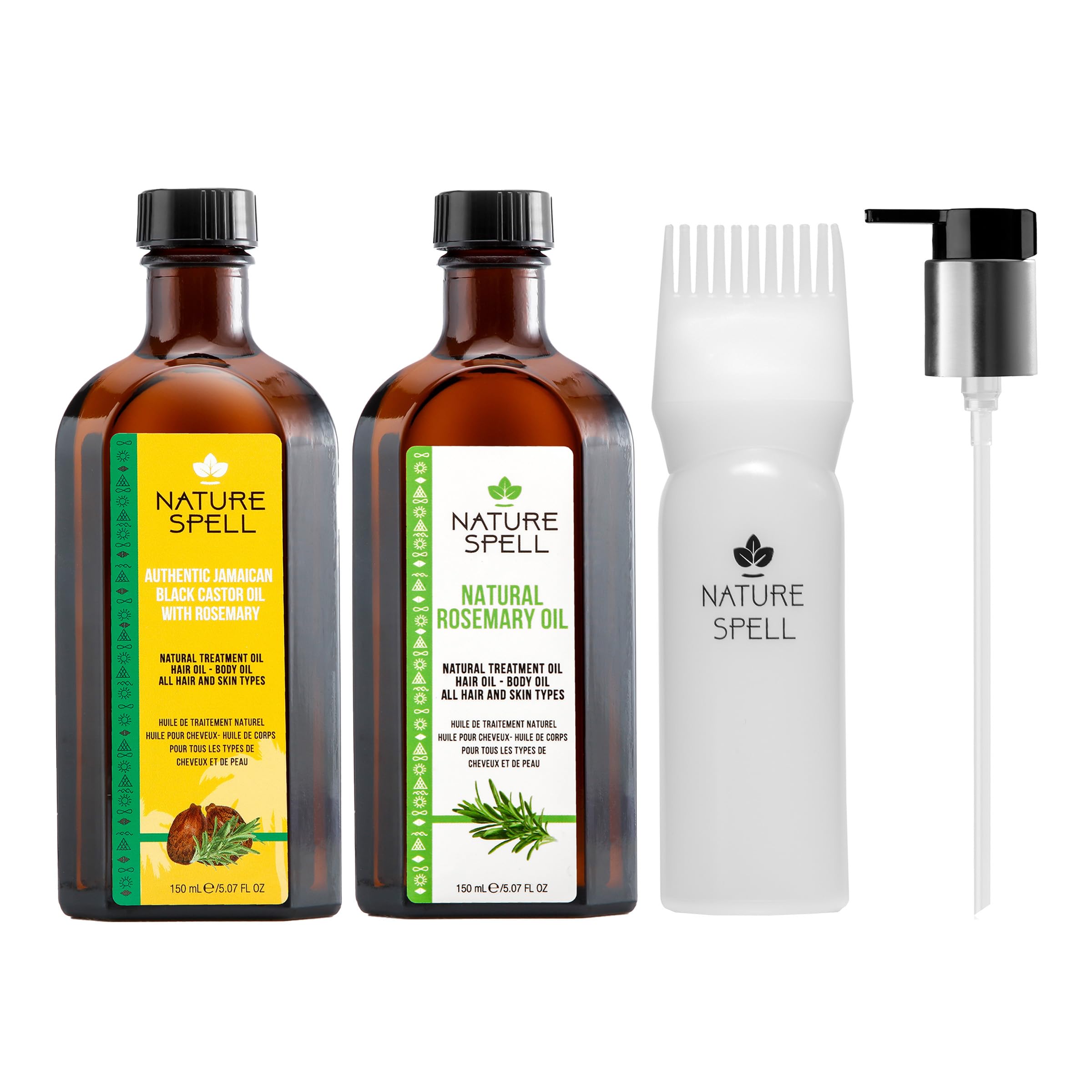 Nature Spell Hair Growth Duo with Rosemary & Jamaican Black Castor Oils
