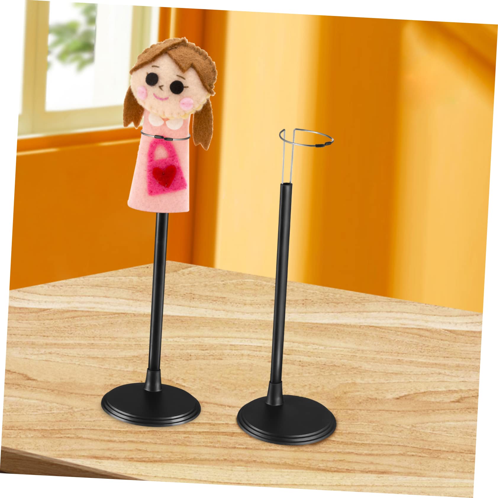 Toyvian Regulowany Stojak na Lalki 2 szt Czarny 45 cm Plastik Stal Nierdzewna