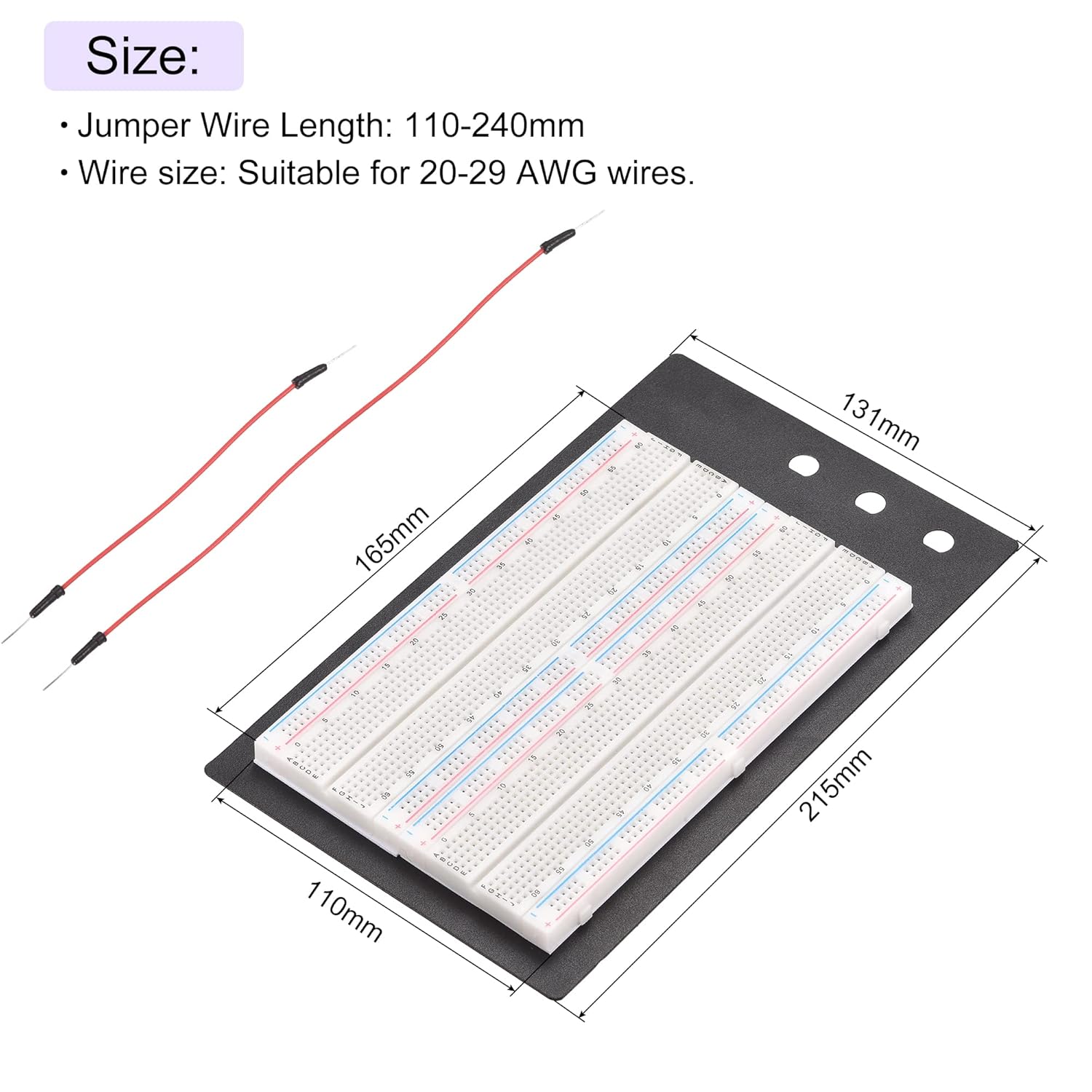 MECCANIXITY Breadboards Kit 1660 Point Solderless Breadboards Set for Proto Shield and Testing1 Set