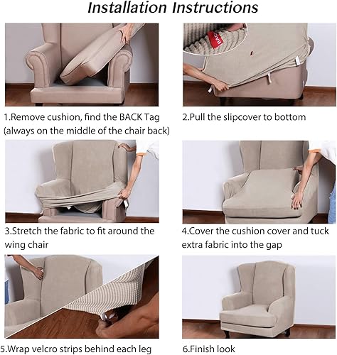 Vista 183 de Turquoize - Funda elástica para sofá de 2 piezas y 3 cojines, funda protectora lavable con elástico en la parte inferior, tela jacquard gruesa