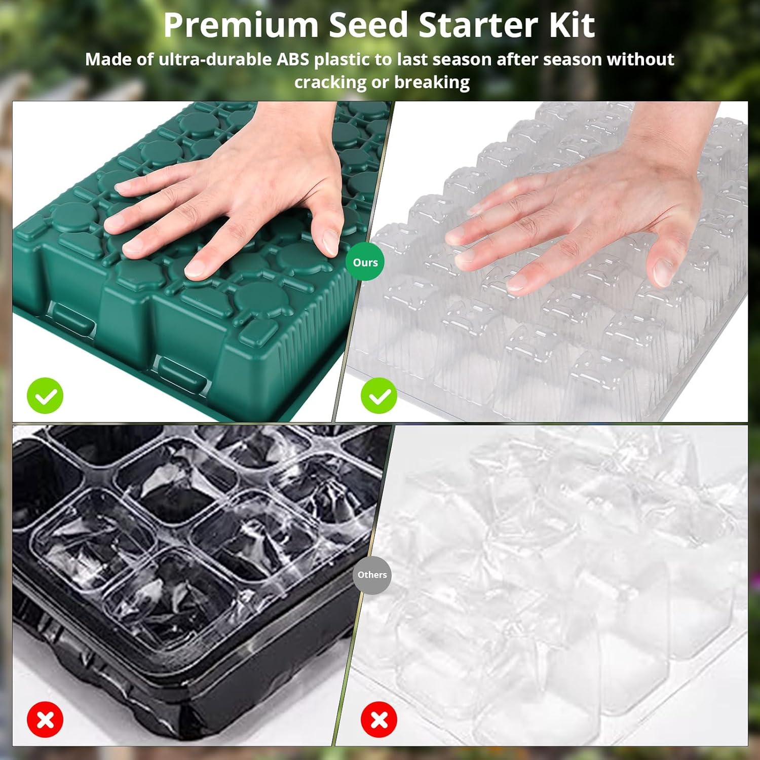 Sondiko Seed Starter Tray with Grow Light, 80 Cells Seed Starter Kit with Humidity Dome, Adjustable Brightness Plant Starter Trays, Indoor Plants Germination Kit(2 Pack) - Image 6