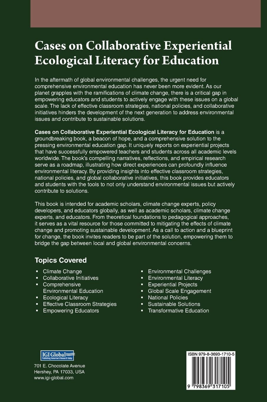 Cases on Collaborative Experiential Ecological Literacy for Education