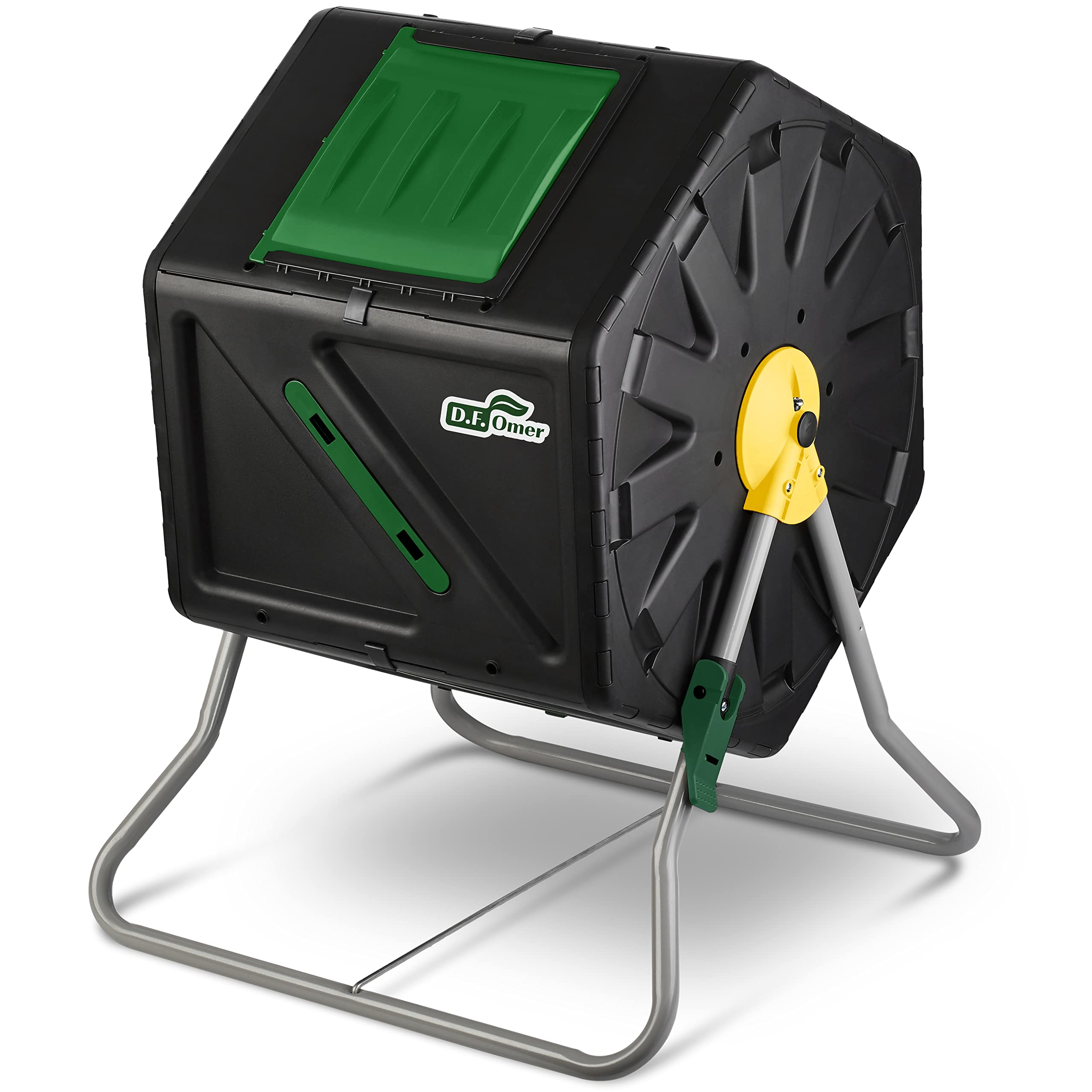Composteur de Jardin à Chambre Unique DF OMER pour Le Jardinage en Plein Air - Grand Volume, Conception Compacte, Capacité De 105 litres - Composteur Rotatif Roulant Résistant