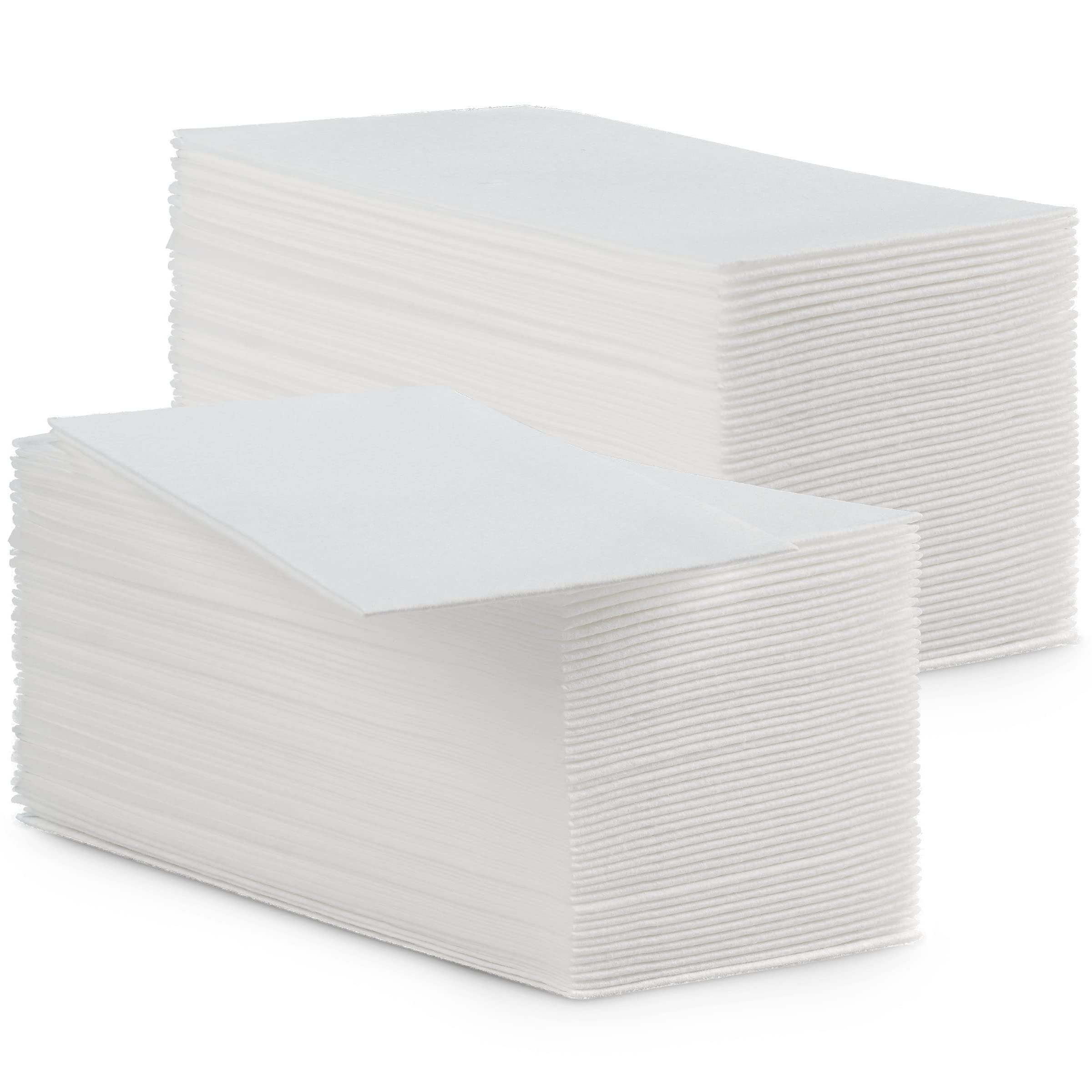 100 Disposable Linen Feel Guest Towels - Paper Hand Towels for Bathroom - Cloth Like White Paper Towel - Cocktail Hand Napkins - Highly Absorbent, Soft Fancy Guest Hand Towels 12" X 17" (Pack Of 100)