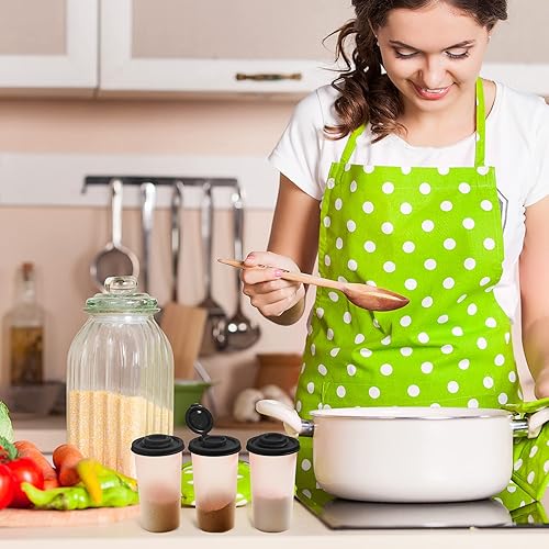 Miniatura 7 de Juego de 4 saleros y pimientas, dispensador grande de sal para campamento, picnic, salero con tapa, salero de plástico con tapa, salero y pimienta