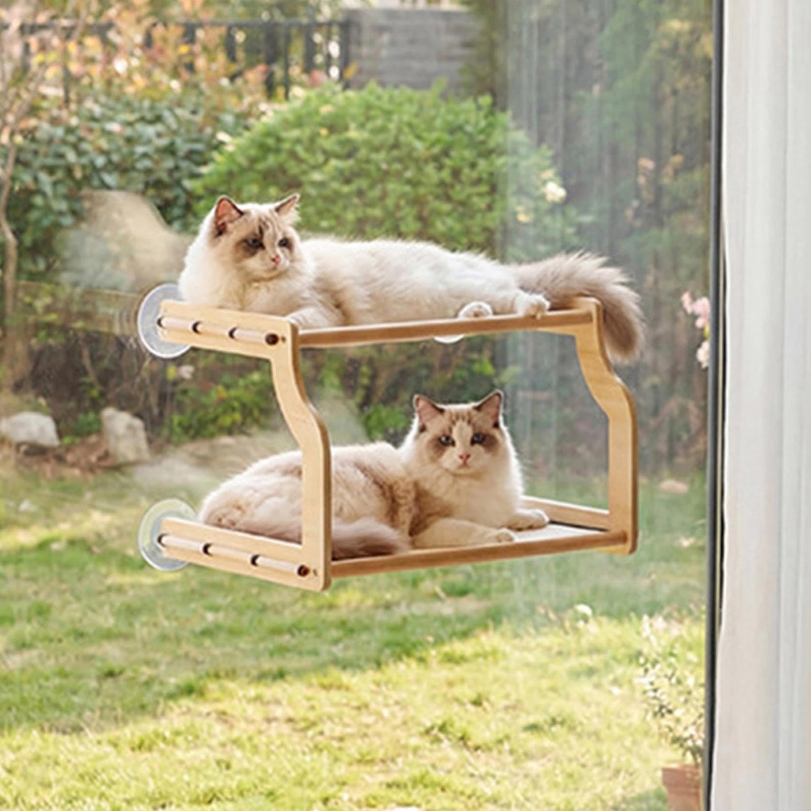 Genérico Hamaca para Gato De Ventana,Transpirable de Alta Resistencia | Hamaca para Gatos de Repisa de Ventana - para Todos los Tamaños y Todas Las Razas, Cachorros, Escalada, Tomar el Sol y