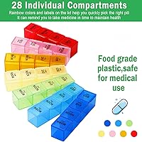 Vista 4 de Hsei Paquete de 4 organizadores de píldoras mensuales XL grandes semanales, 4 veces al día, caja de 7 días a prueba de humedad para 4 semanas