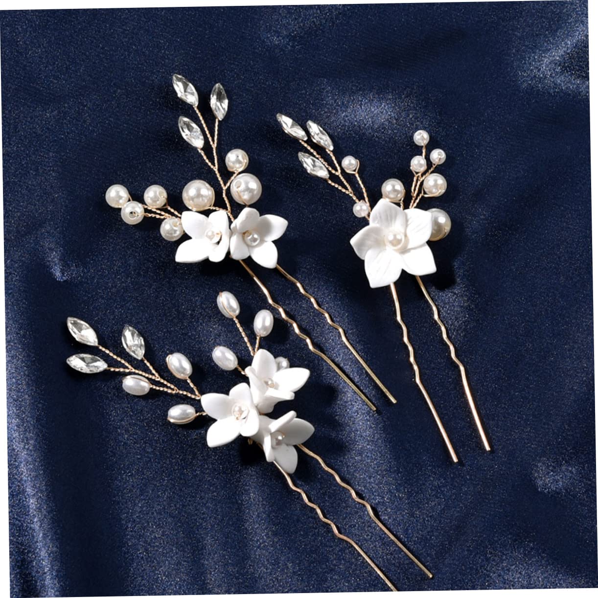 minkissy 12stücke Hochzeits Haarnadeln Mit Perlen Und Blumen U-förmige Braut Haarschmuck Für Elegante Frisuren Bei Hochzeiten Und Festen Langlebig Und Stilvoll Ergänzung Für Ihr