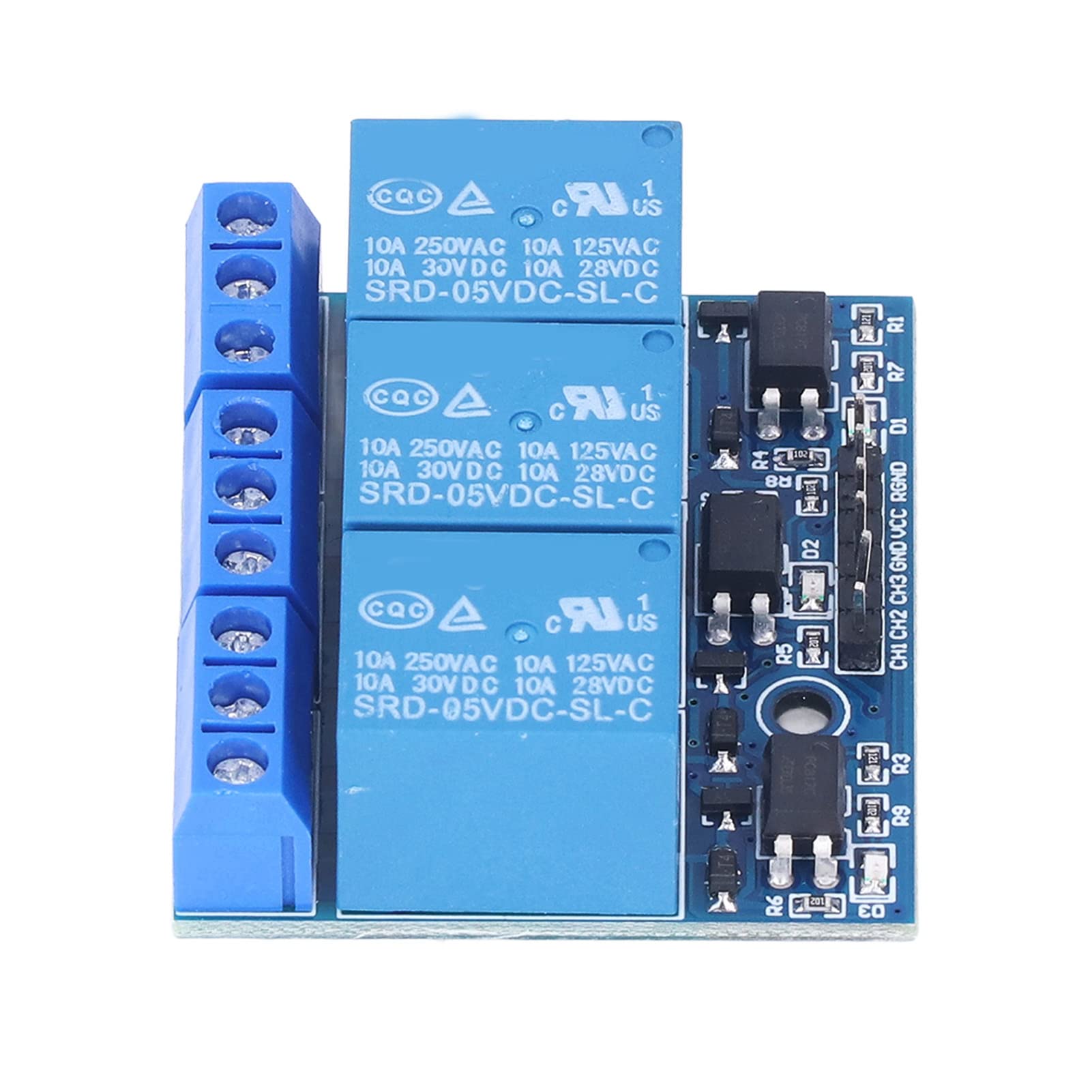 3 Channel Relay Module High Voltage Control Board with Optocoupler Isolation for Smart Home Automation and Industrial Equipment