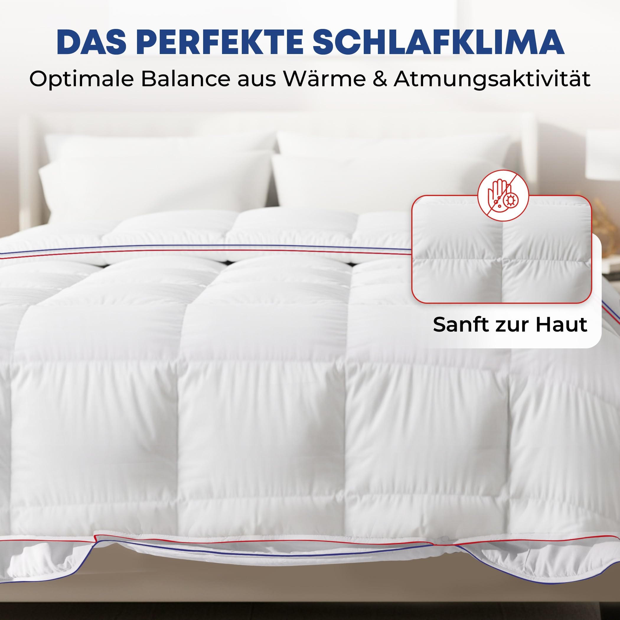 SLEEP COMFY Luxus 4-Jahreszeiten Warme Große Bettdecke 240x220 Steppdecke mit 2 Kombinierbaren Teilen, Ganzjahresdecke für Sommer und Winter Winterdecke für 2 Personen, Winterbettdecken, Schlafdecke