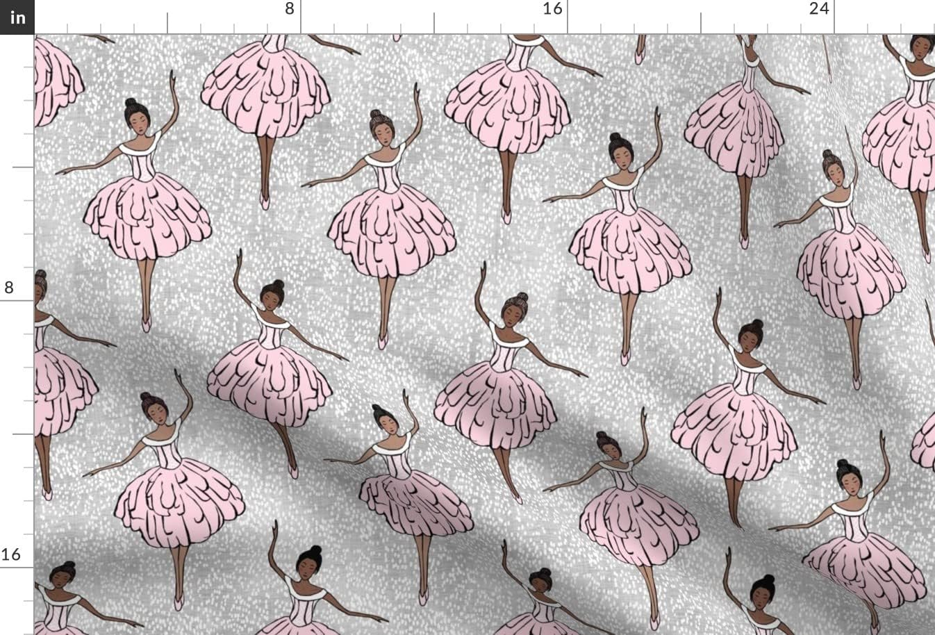 Spoonflower Fabric - De Ballet Chocolate & Ballerina Dance Pink Snow Women Printed on Minky Fabric by The Yard - Sewing Baby Blankets Quilt Backing Plush