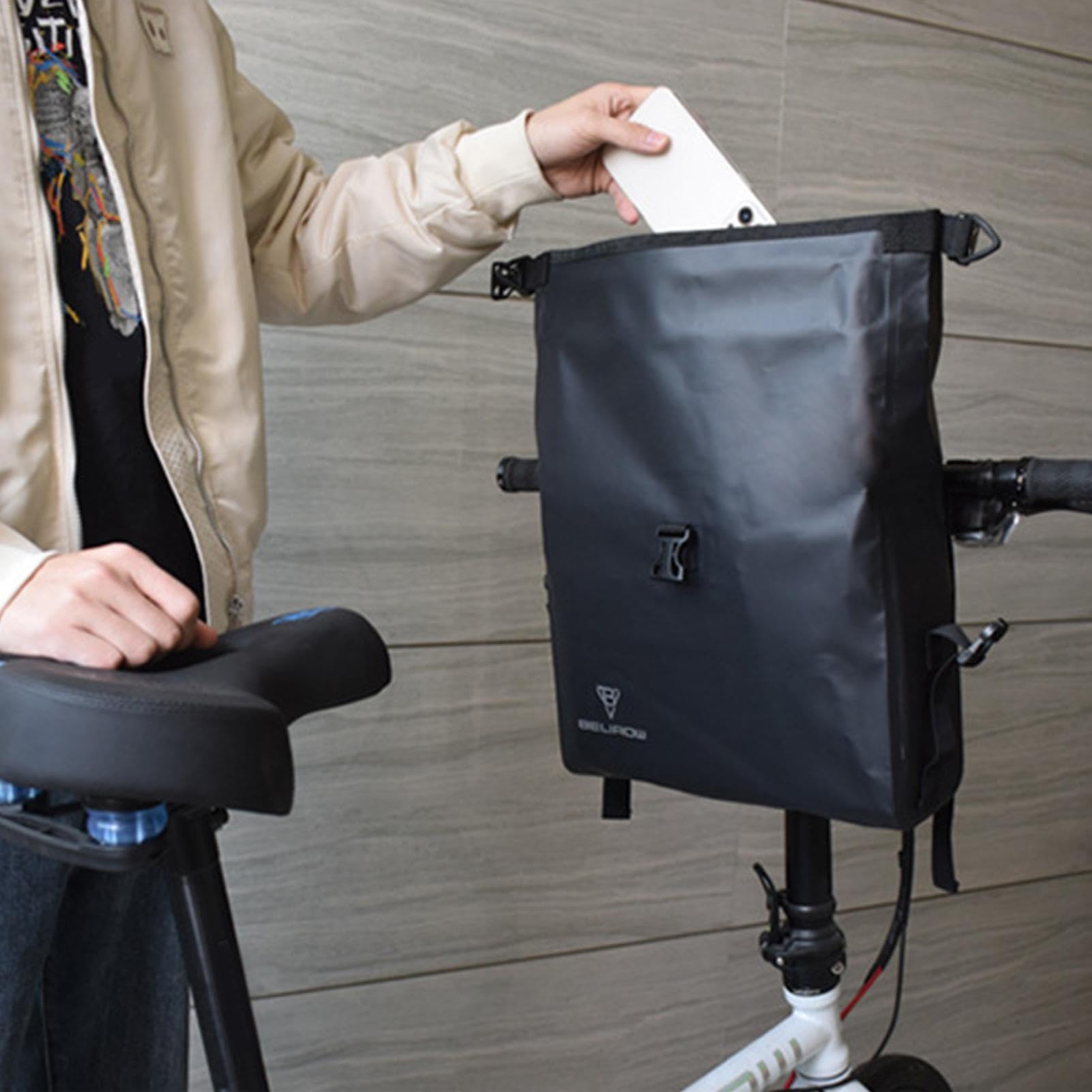 Fahrradtasche mit Querstange, wasserdichte Lenkertasche, große Kapazität