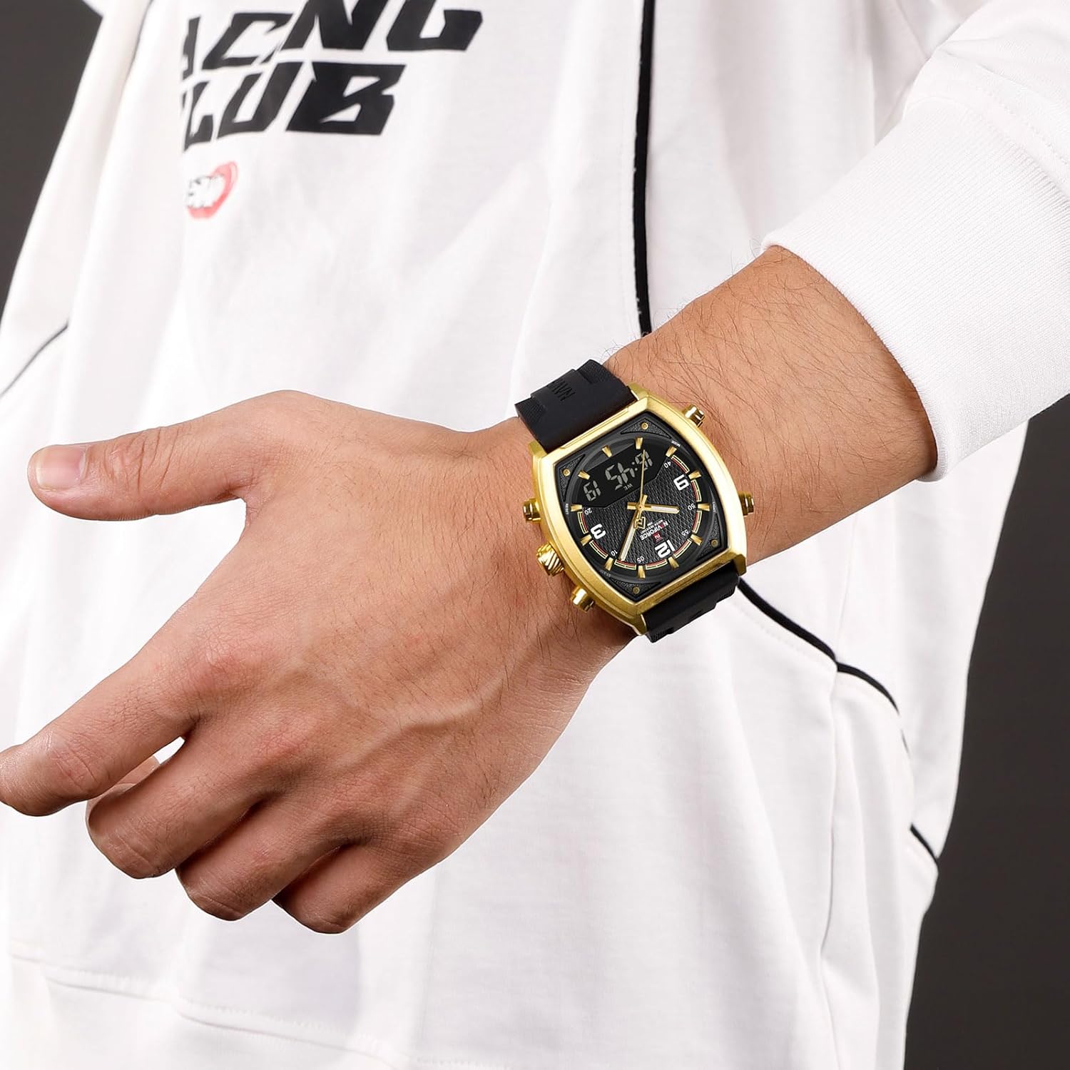NAVIFORCE Fashion Business Mens Watches,Multifunctional Dual Display Waterproof Wristwatch,Gift Watch for Men