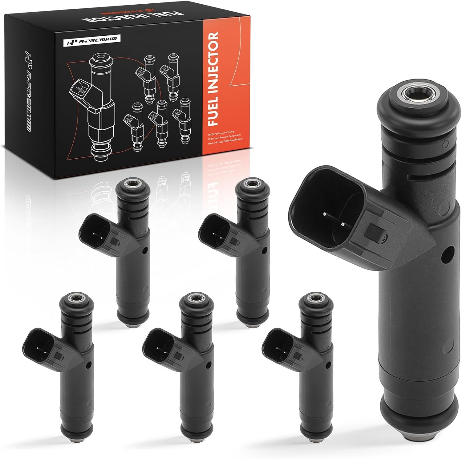A-Premium 4 Holes Fuel Injectors Set of 6 Compatible with Ford Taurus 2006, Freestar 2004-2005 & Mercury Monterey 2004-2005, Sable 2001/2003-2005, 3.0L 3.9L 4.2L, Replace# 1F1Z9F593DA, 4F2Z9F593AA