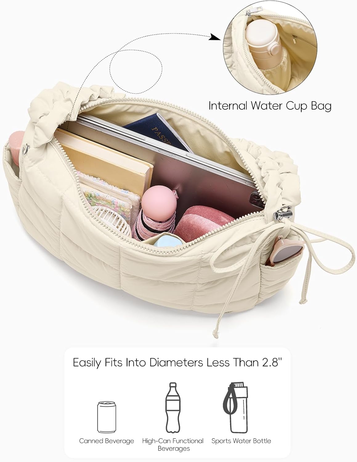 WESTBRONCO Medium Puffer Crossbody Bags for Women Nylon Shoulder Bag Quilted Hobo Bag Women's Handbags with Adjustable Strap - Image 6