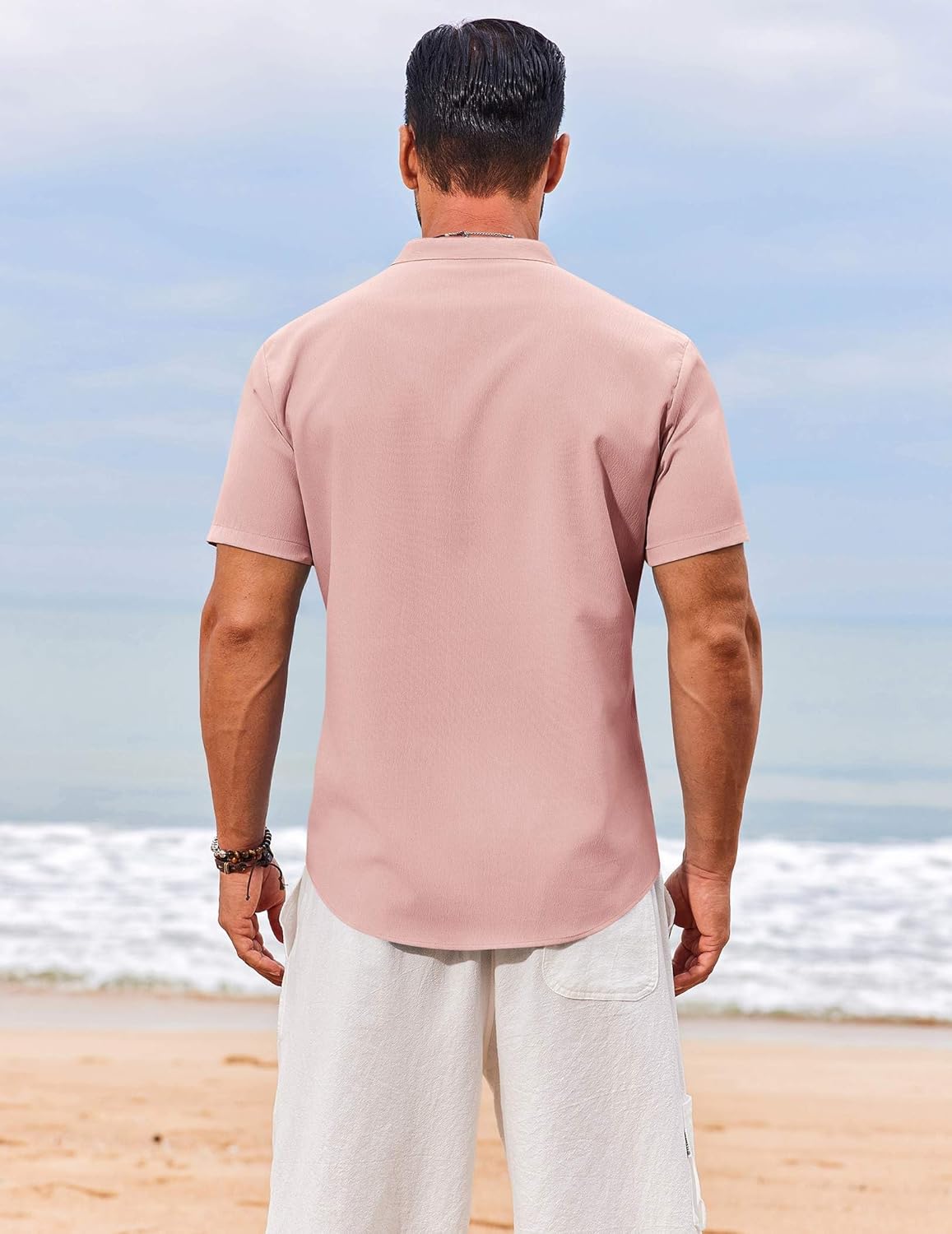 COOFANDY Men's Henley Shirt Short Sleeve Casual T-Shirt Summer Beach Hippie Henley Tee Shirt - Image 6