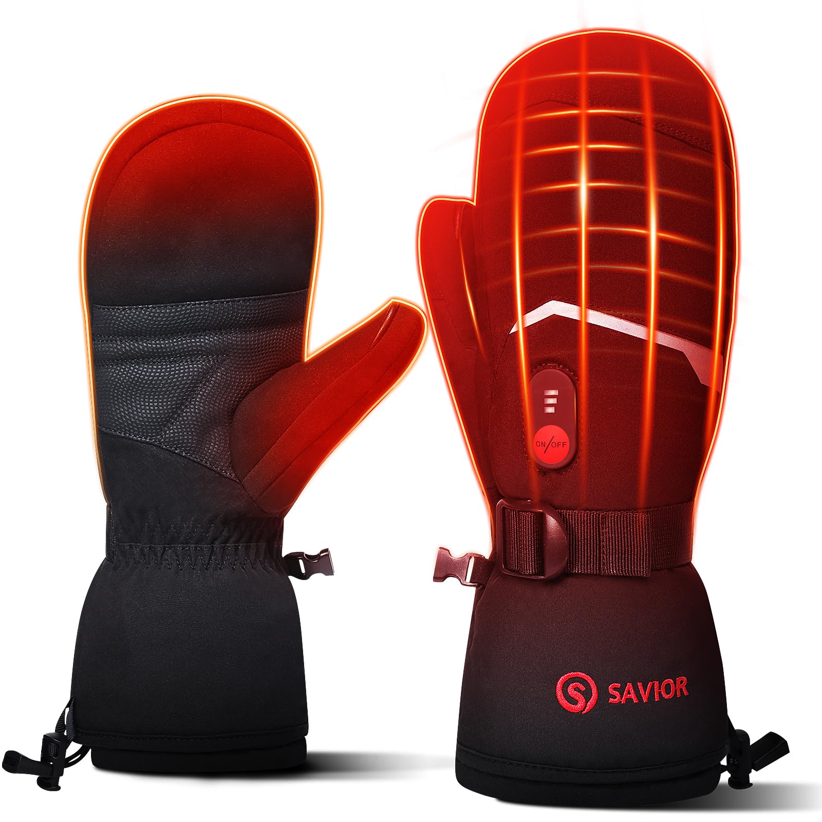 Savior Heated Gloves for Men and Women,Rechargeable Electric Heated Mittens,Suitable for Winter Outdoor Work,Skiing,Running,Hiking,etc.