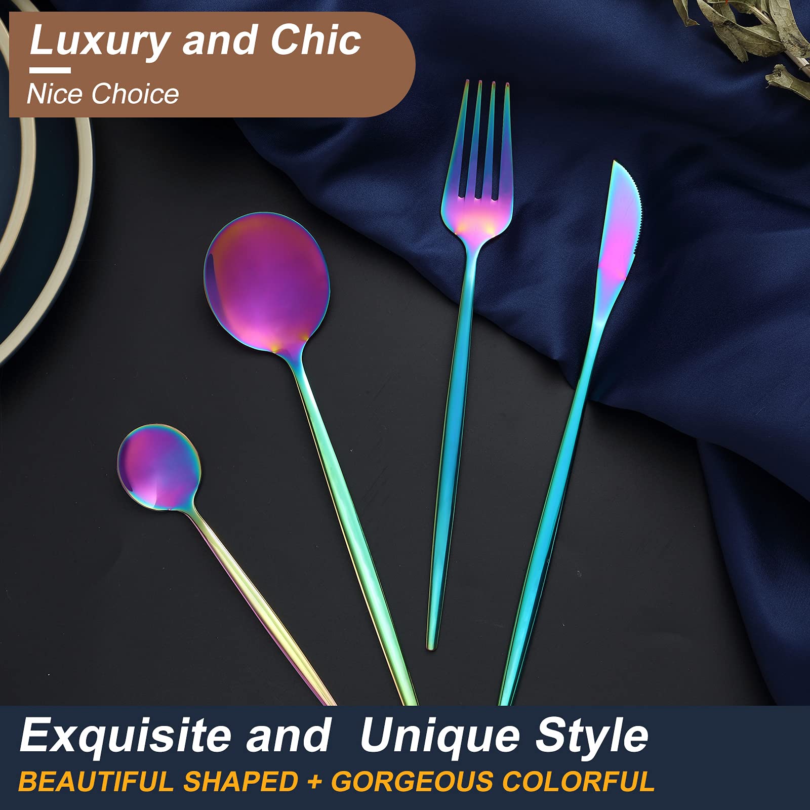 Set Posate Bestdin 24 Pezzi Nero - Acciaio Inox, Per 6 Persone, Lavabile In Lavastoviglie - Foto 10