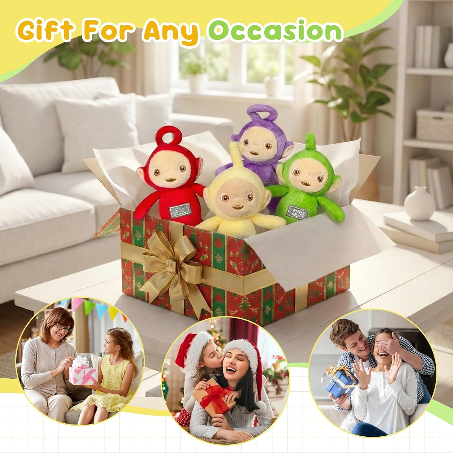 Teleatuandbbies Plush Toys, Soft Plush Keychains, Collectible Stuffed Dolls. 4in Gifts for Boys and Girls. (4pieces in a Set